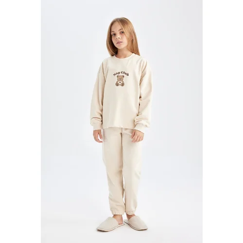 Defacto Girls Printed Long Sleeve Pajama Set