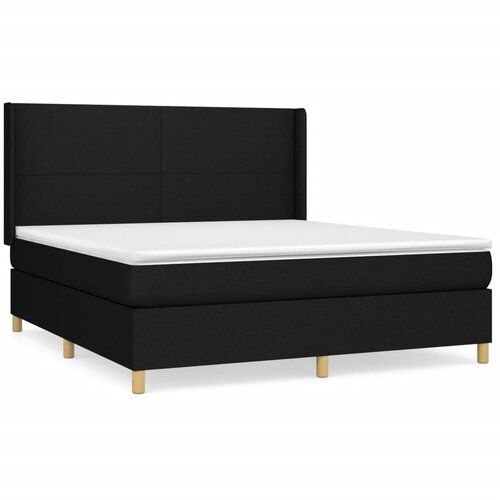Maison Chic Box spring postelja - Vzmetna postelja z vzmetnico črna 160x200 cm blago SL20938, (21880704) Cene