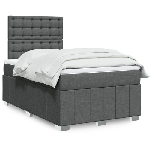 vidaXL Box spring postelja z vzmetnico temno siva 120x190 cm blago Cene