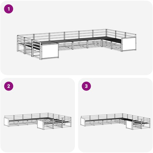  Setovi sofa 10 pcs Čvrsto drvo akacije Slike