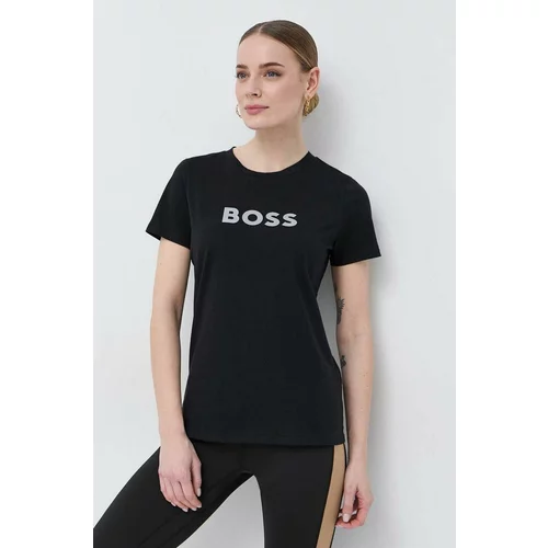 Boss Bombažna kratka majica x Alica Schmidt črna barva