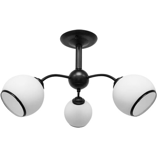 Candellux Lighting Črno-bela stropna svetilka s steklenim senčilom 56x56 cm Marinen – Cene