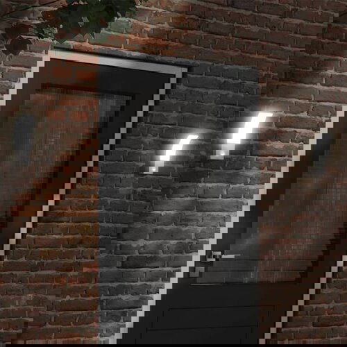 VidaXL Zunanja LED stenska senzorska svetilka bela tlačno lit aluminij Slike