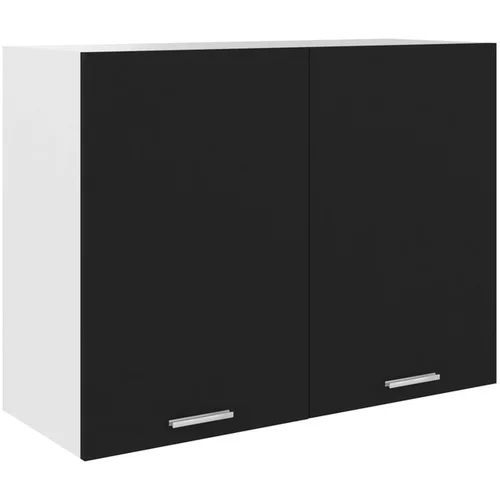  Viseča omarica črna 80x31x60 cm iverna plošča