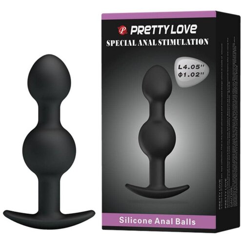 Pretty Love Silicone Anal Balls 4.05 Inch Black Cene