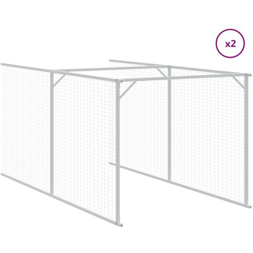  Kućica za pse s krovom antracit 117x609x123 cm pocinčani čelik Slike