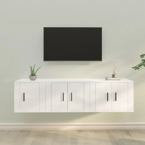 vidaXL 3-dijelni set TV ormarića bijeli od konstruiranog drva