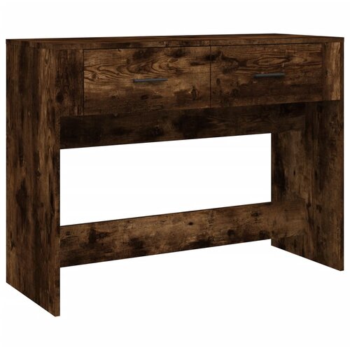 Maison Chic konzolna miza - miza ob steni dimljen hrast 100x39x75 cm inženirski les, (21786488) Cene