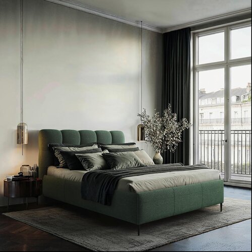 Boxxx OBLAZINJENA POSTELJA 180 cm x 200 cm , tekstil zelena Slike