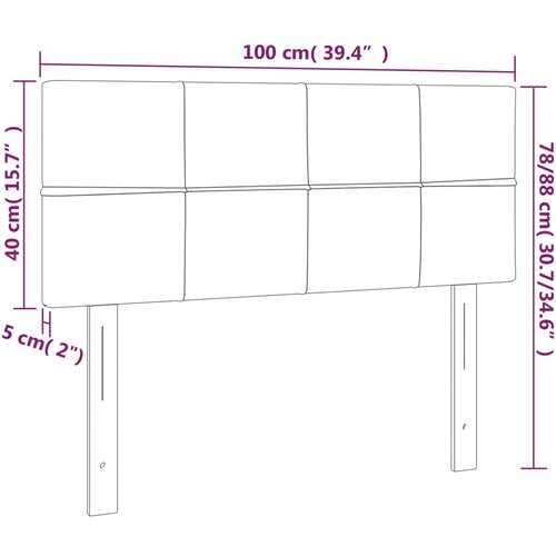  LED uzglavlje smeđesivo 100x5x78/88 cm od tkanine Slike
