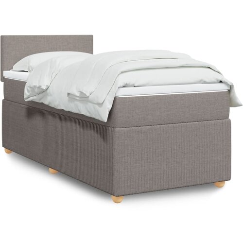 vidaXL Box spring postelja z vzmetnico taupe 90x200 cm blago Cene