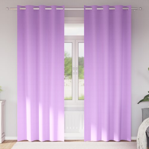 vidaXL Zavese z zavesami 2 pcs Vijolična 260 x 140 cm Poliester Cene