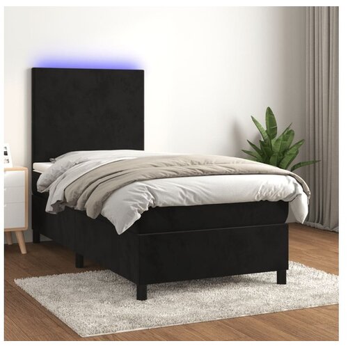  Box spring s madracem LED crni 90x190 cm baršun Cene