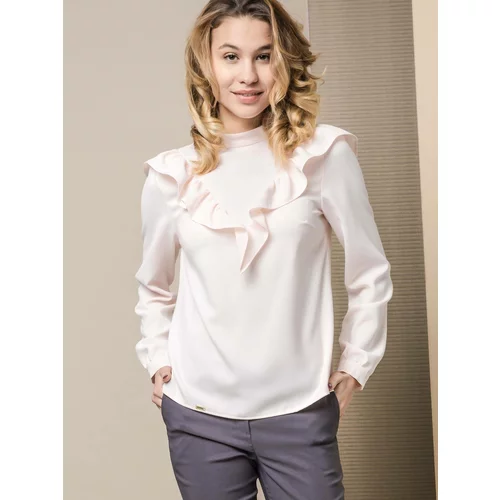 Premium Lola blouse with frills at the front pink
