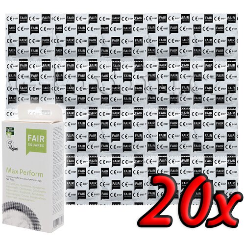 FAIR Squared Max Perform - Fair Trade Vegan Condoms 20 pack Cene
