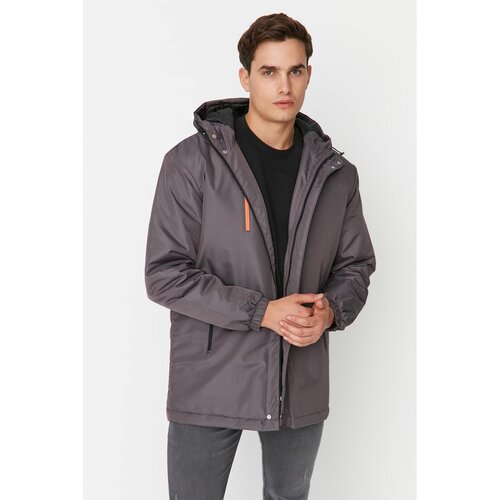 Trendyol Smoked Men's Regular Fit Mid Length Hooded Coat Cene