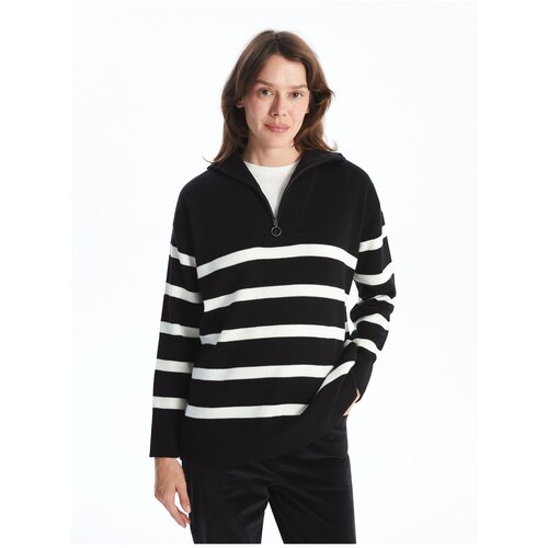 LC Waikiki Stand Collar Striped Oversize Women&amp;#039;s Knitwear Sweater Slike