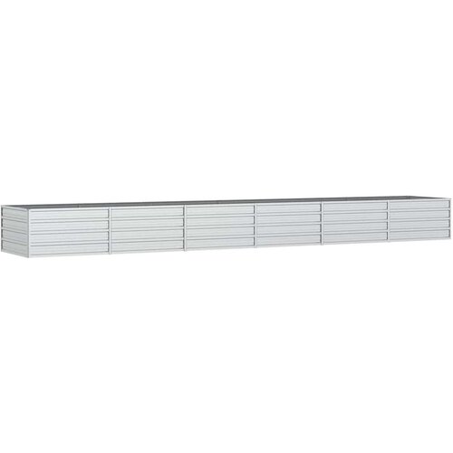  Povi&amp;scaron;ena vrtna gredica 480 x 80 x 45 cm pocinčani čelik srebrna Slike