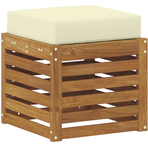  Vanjska stolica klupa s jastukom Prirodna 43 x 43 x 37 cm - Prirodna boja i krem 40 cm Zatvoren prostor za noge Slike