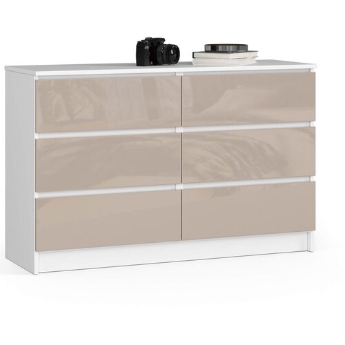 AKORD KOMODA K120 6SZ CLP CAPUCCINO GLOSS, (21703101) Slike