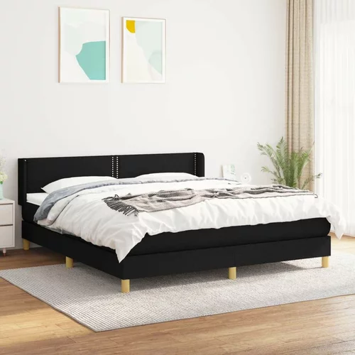  Box spring postelja z vzmetnico črna 160x200 cm blago, (20896008)