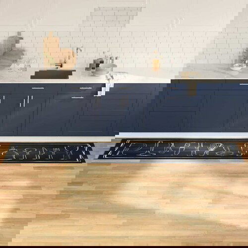 vidaXL Kuhinjska podloga Toile Črna 300 x 60 cm Žamet Cene