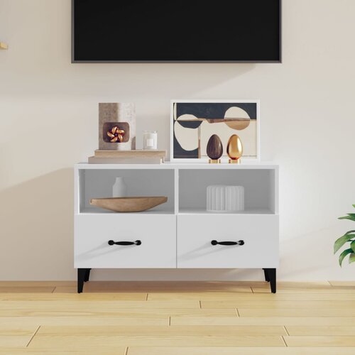 The Living Store TV omarica bela 80x36x50 cm inženirski les - TV Omarica, (21375895) Cene