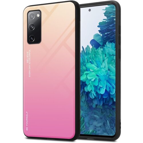 Cadorabo Ohi&amp;scaron;je, združljiv s Samsungom v rumeni - roza - dvobarvni za&amp;scaron;čitni pokrov iz silikona TPU in hrbta iz kaljenega stekla, (20571703) Slike