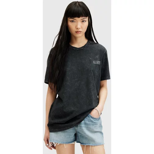 AllSaints Bombažna kratka majica MIC BF TEE ženska, črna barva, W085JA