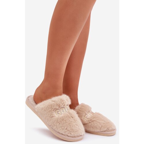  Women&amp;rsquo;s Furry Slippers With Bear And Decorative Elements Beige Ialise Slike