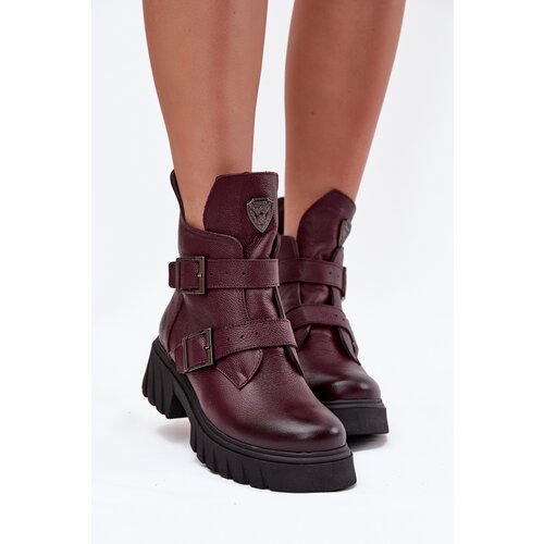 Zazoo Leather insulated women&amp;#039;s boots with buckles and decorative detail Slike