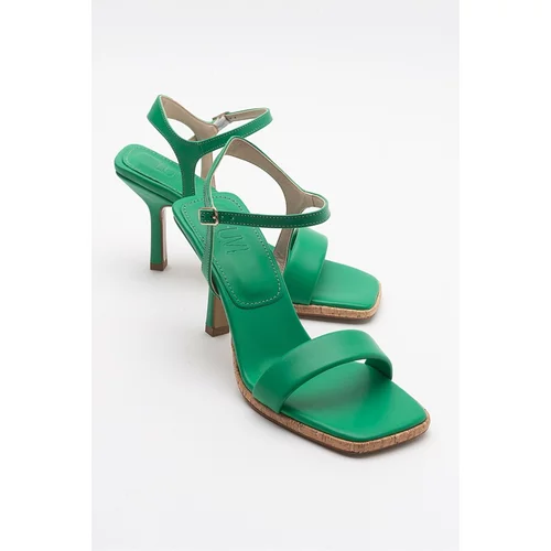 LuviShoes Novel Green Skin Women's Heeled Shoes