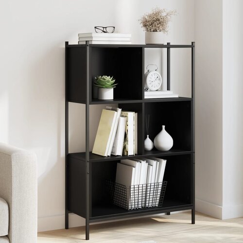 VidaXL Knjižna omara črna 72x28x109 cm inženirski les Slike