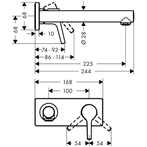 Hansgrohe Talis S ugradna maska za umivaonik 22,5cm 72111000 Slike