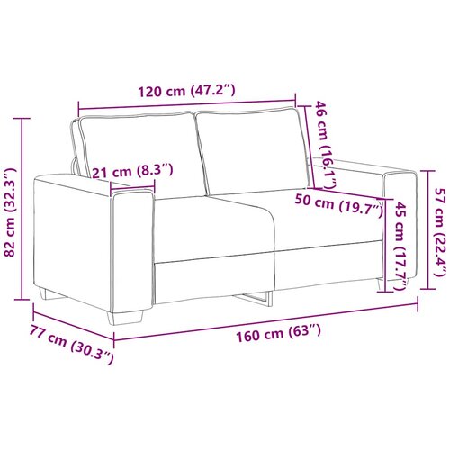  Dvodijelni set sofa s jastucima, taupe tkanina Slike