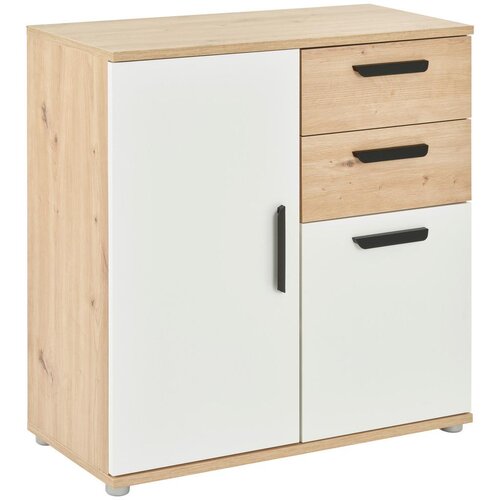 XXXL Komoda Basic Two, Barva Hrasta, Bela Slike