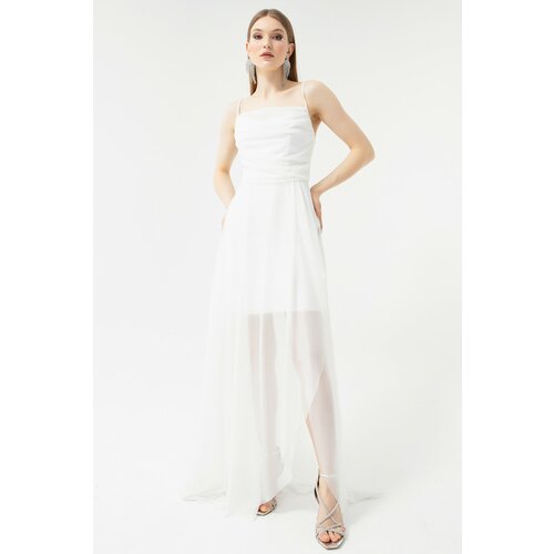 Lafaba Evening & Prom Dress - White - Asymmetric Cene