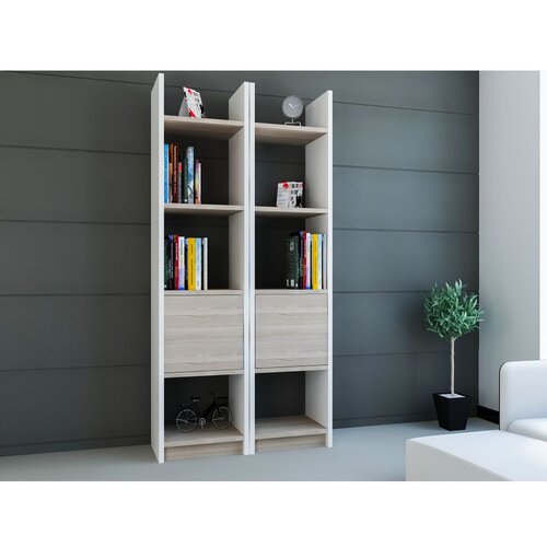 Woody Fashion Polica za knjige Esbi 102 White Cordoba Cene