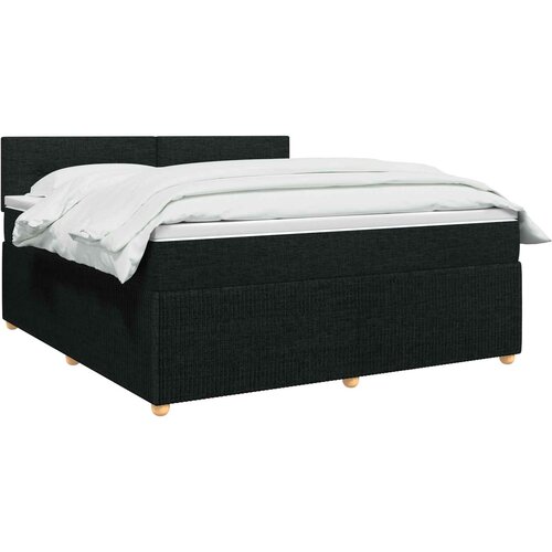  Boxspring krevet s madracem Crna 140 x 200 cm Tkanina Slike