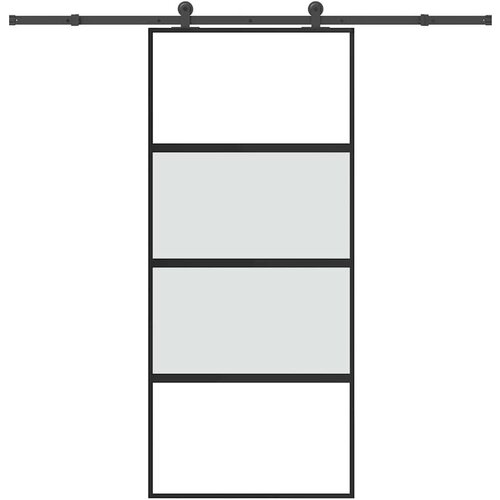 VidaXL klizna vrata s priborom 90 x 205 cm kaljeno staklo i aluminij Slike