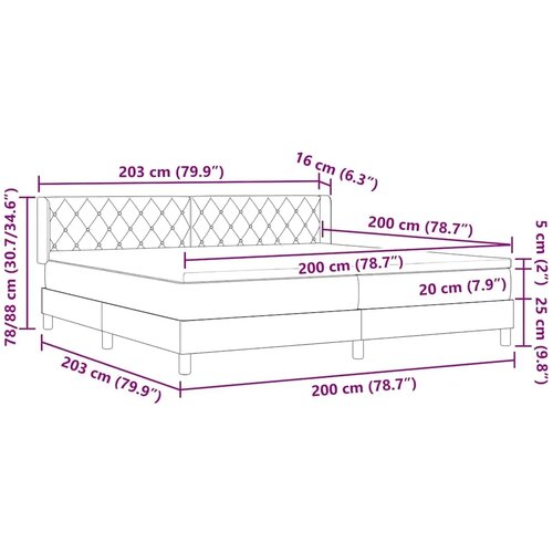 Box spring krevet s uzglavljem Crna 200 x 200 cm Bar&scaron;un - Crna 200 x 200 cm Kristal s dugmadima Cijene