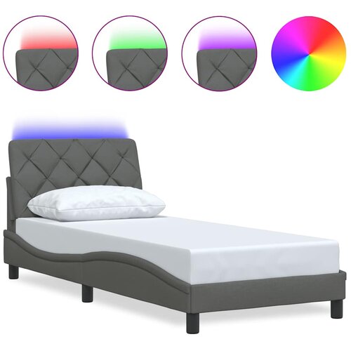  Okvir kreveta s LED-om bez madraca 90x190 cm od tkanine Slike