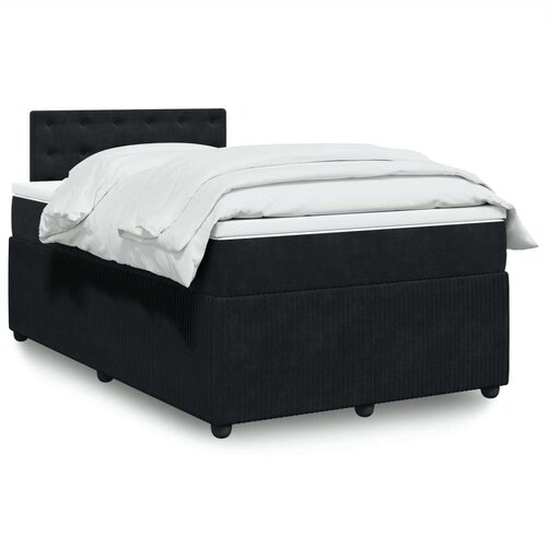  Krevet box spring s madracem crni 120 x 190 cm baršunasti Cene