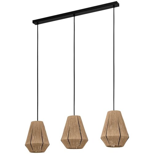 Eglo Viseća lampa ALDERNEY 3xE27 90 cm crna/natur 43786 Slike
