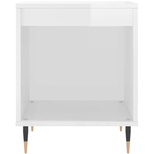  Noćni ormarići 2 kom sjajni bijeli 40x35x50cm konstruirano drvo Slike