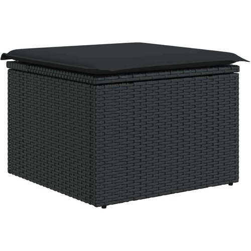 VidaXL 11-dijelni set vrtnih sofa od poliratana s jastucima crni Slike