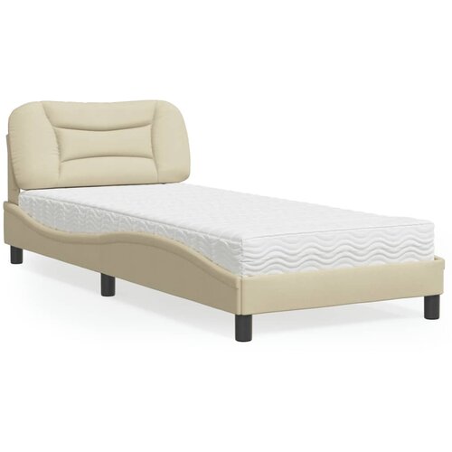 vidaXL Krevet s madracem krem 90 x 200 cm od tkanine Cene