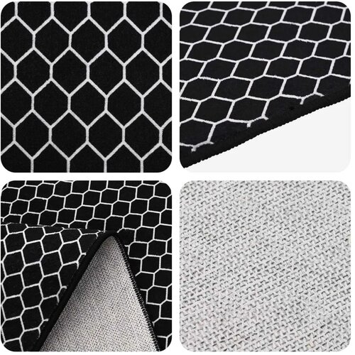 Tepih ORIZ Crni mrežasti uzorak 200 x 280 cm 100% poliester - Crni mrežasti uzorak 200 x 280 cm Slike