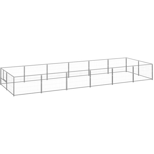 VidaXL kavez za pse srebrni 12 m&amp;sup2; čelični Slike