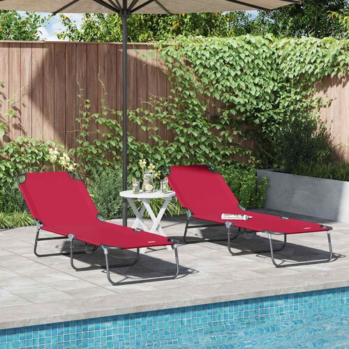 Sklopiva ležaljka za sunčanje 2 pcs Crvena 188 x 57 x 86,5 cm Cijene
